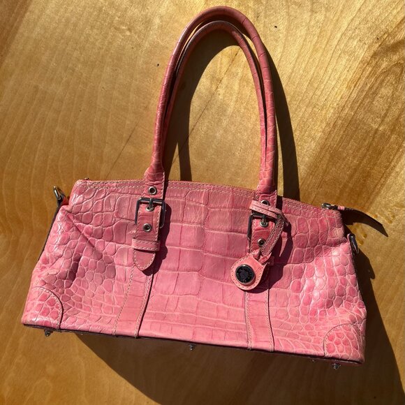 Dooney & Bourke Handbags - Y2K Dooney and Bourke Pink Nile Collection crocodile embossed leather bag